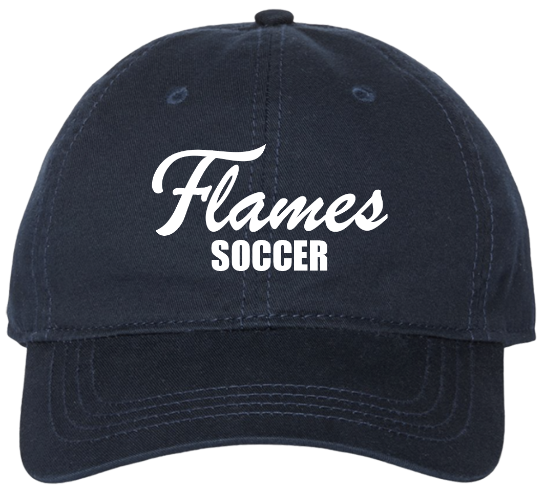 (14) Flames Soccer Relaxed Dad Hat