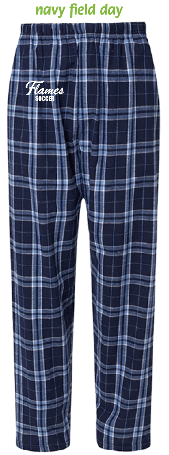 (11) Flames Soccer Harley Flannel Pants