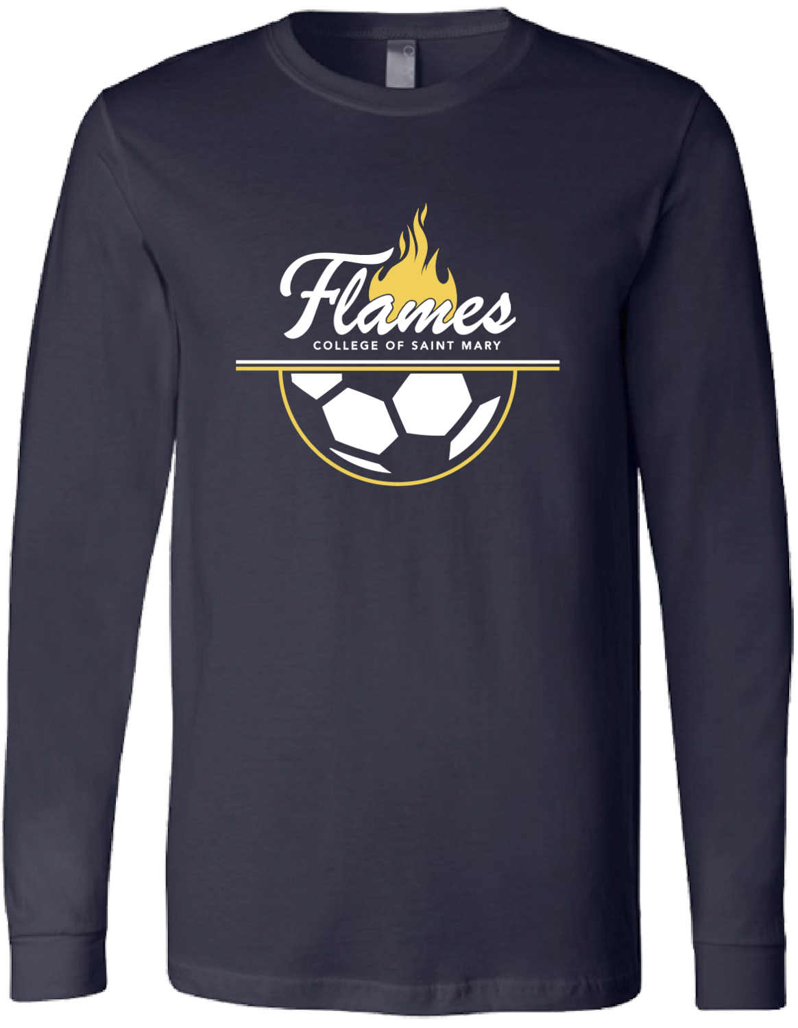 (04) Flames Soccer Long Sleeve Soft Bella Tee