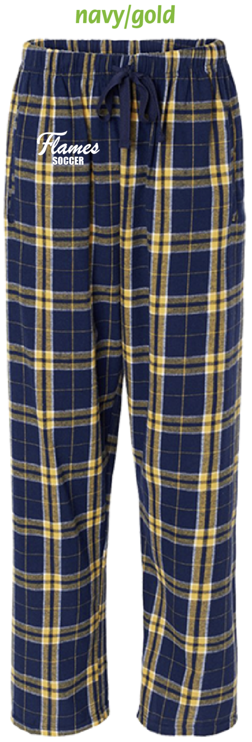 (10) Flames Soccer Ladies Harley Flannel Pants