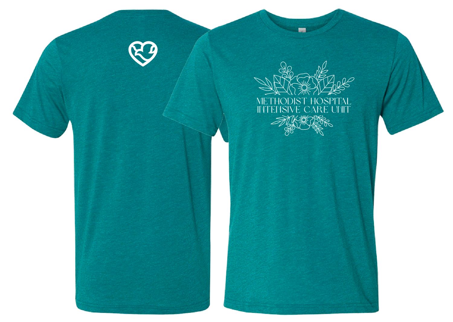 MH ICU White Flowers Bella TriBlend Tee