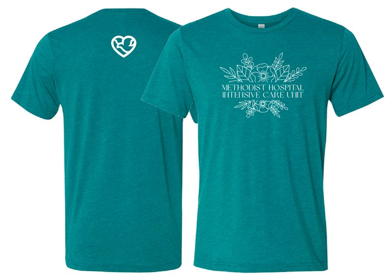 MH ICU White Flowers Bella TriBlend Tee