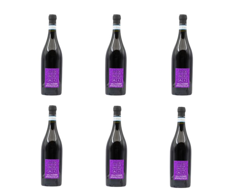 Cartone da 6 bottiglie - Colli di Parma Bonarda - D.O.C. Dolce - leggermente frizzante