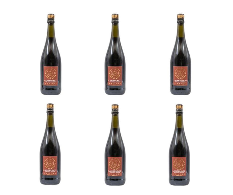 Cartone da 6 bottiglie - Lambrusco dell’Emilia - I.G.T. “Schiuma Rossa” - frizzante.