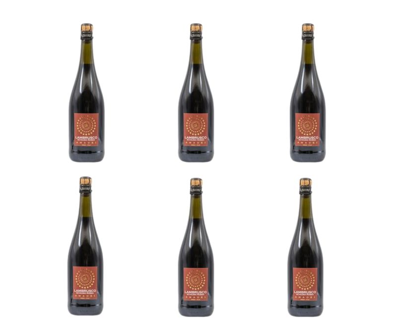 Cartone da 6 bottiglie - Lambrusco dell’Emilia - I.G.T. “Schiuma Rossa” - frizzante.