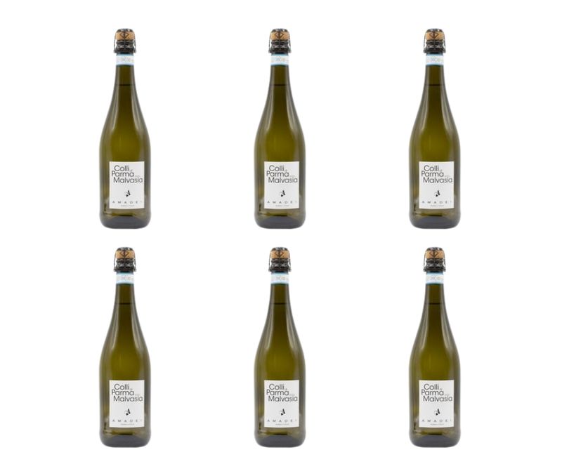 Cartone da 6 bottiglie - Colli di Parma Malvasia - D.O.C Secco - frizzante.