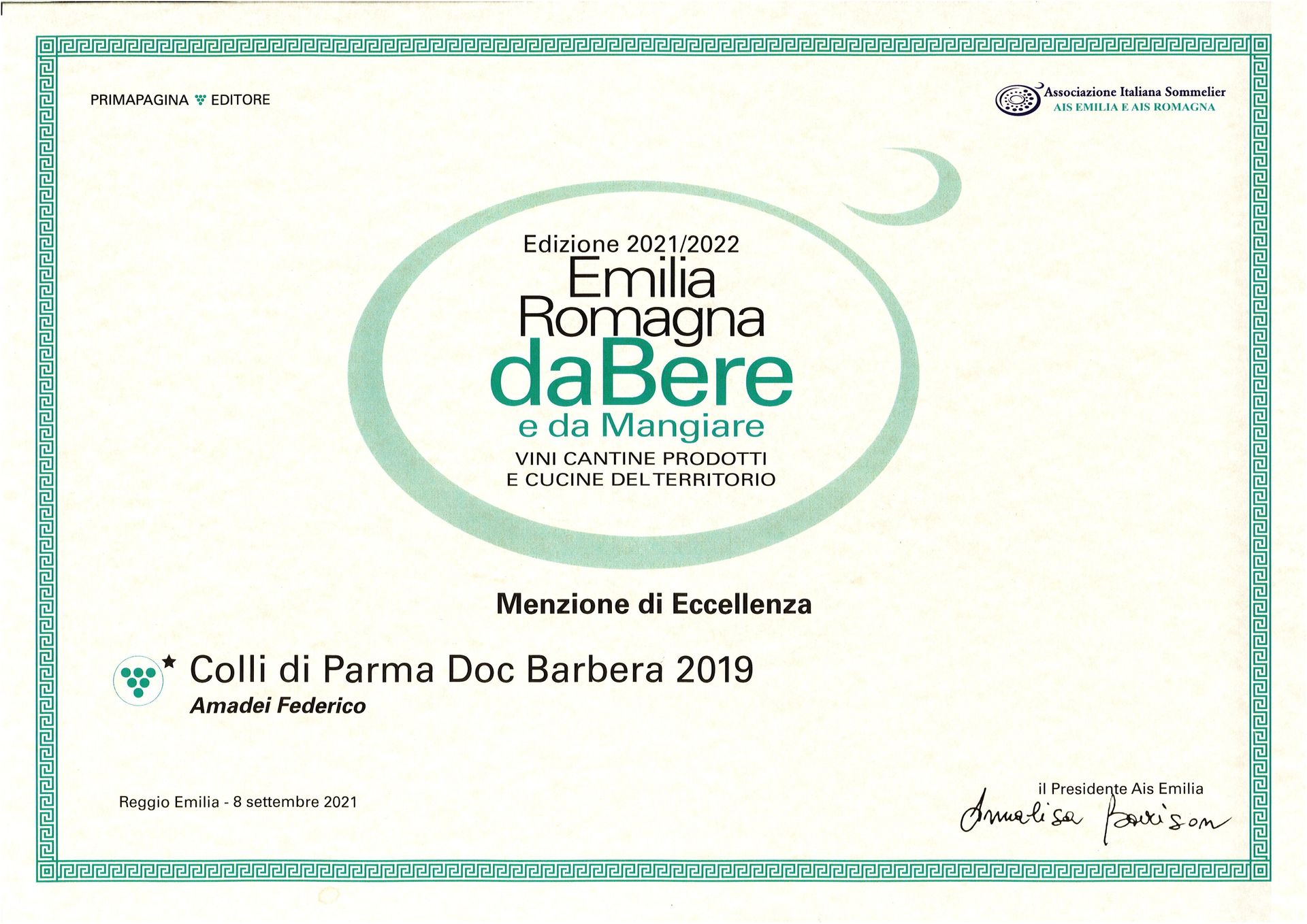 Colli di Parma Barbera - D.O.C. Secco barricato – tranquillo