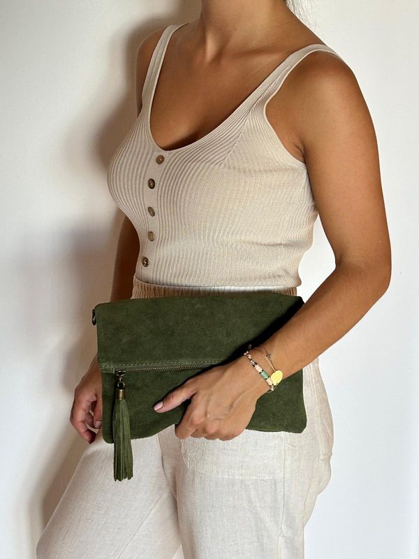 Bolso saco doblado ante caqui