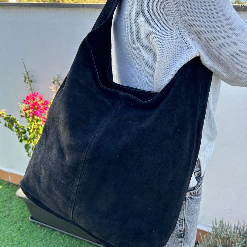 Bolso hobo de ante negro