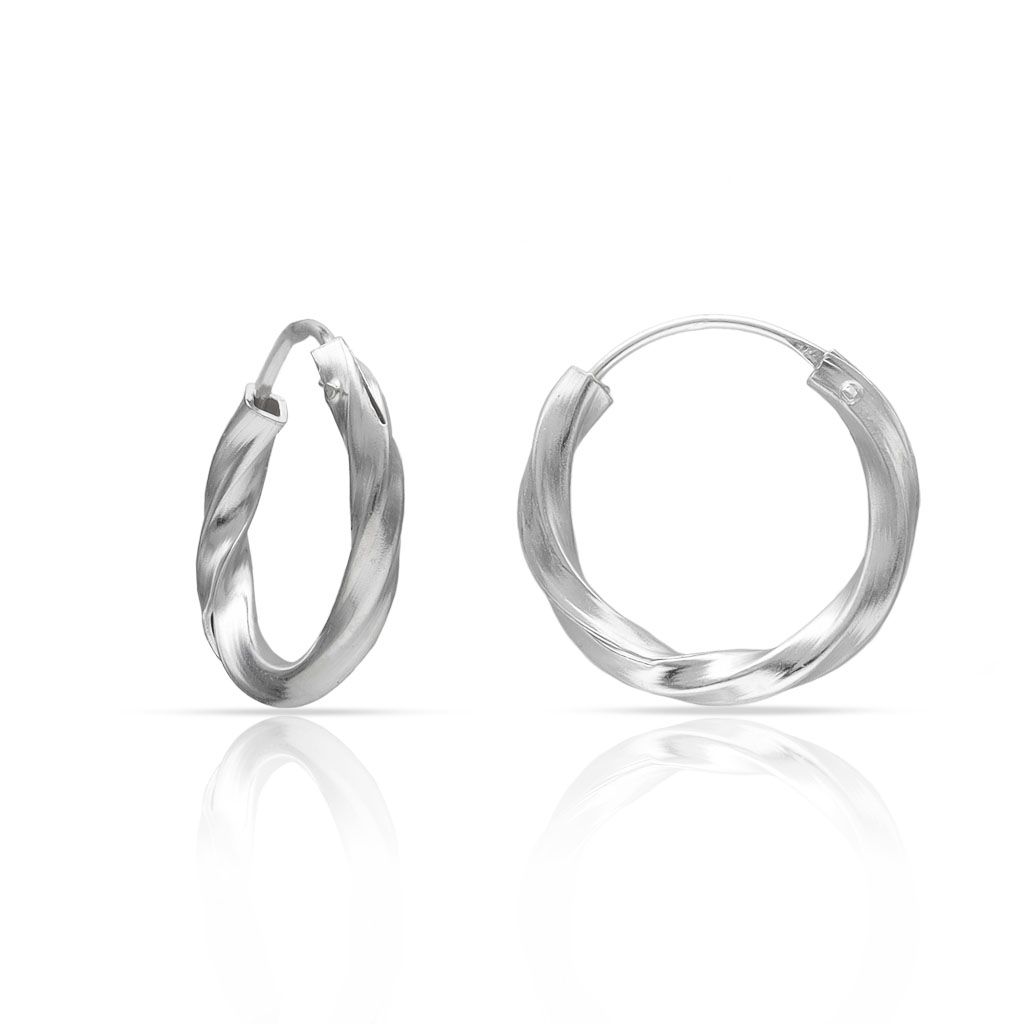 Pendientes aro trenzado Plata 12 mm x2.30