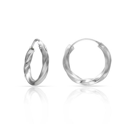 Pendientes aro trenzado Plata 12 mm x2.30