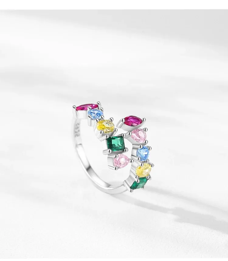 Anillo MULTICOLOR Plata De ley