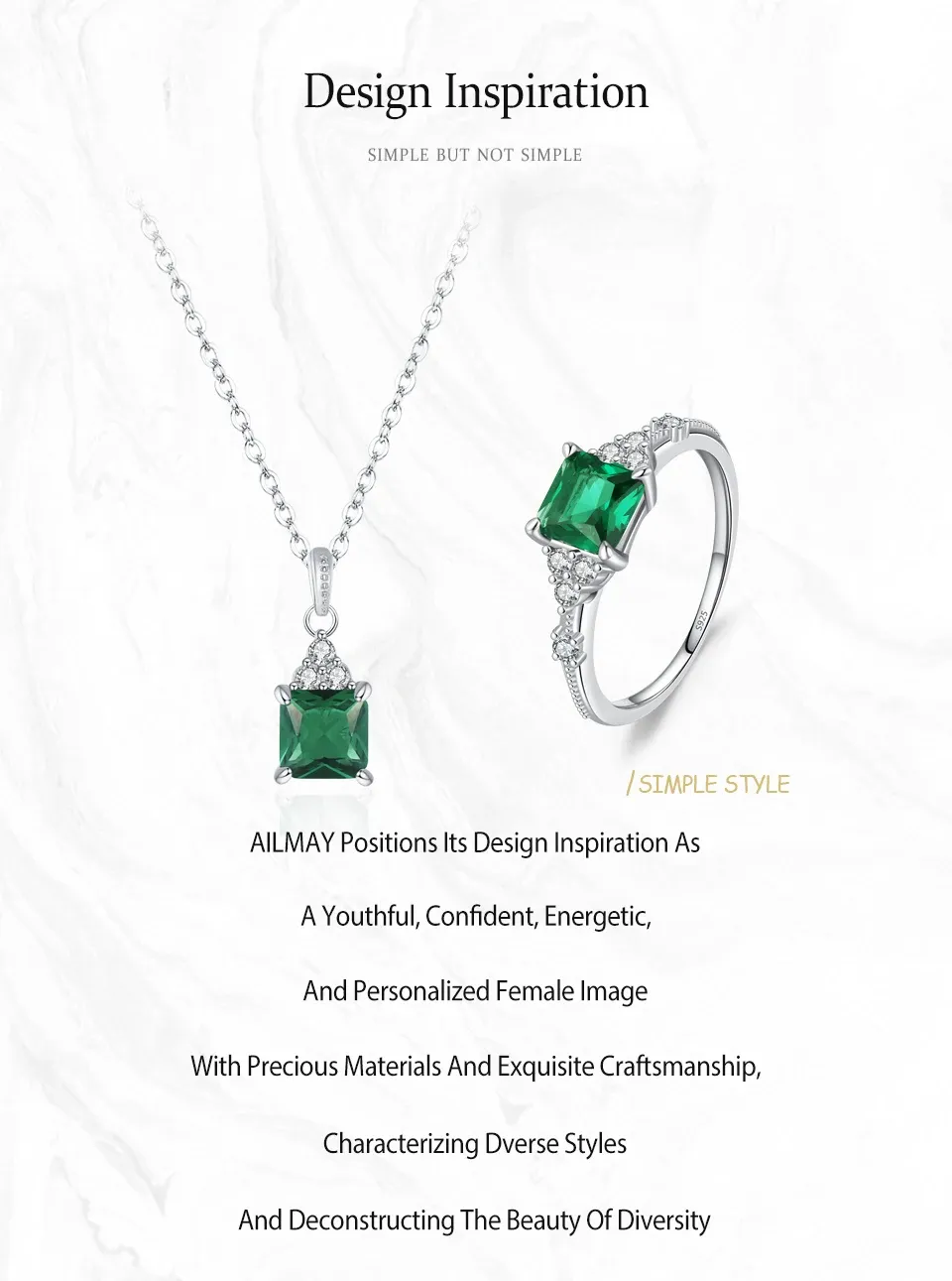 Conjunto &quot;Esmeralda&quot; Plata De Ley 925