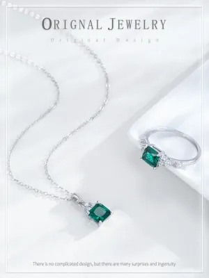 Conjunto &quot;Esmeralda&quot; Plata De Ley 925