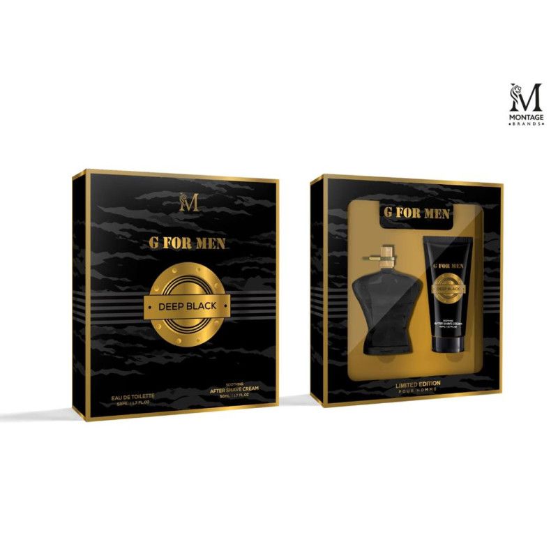 SET PERFUME FOR MEN DEEP BLACK 50 ML