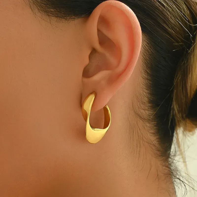 Pendientes acero chapado en Oro de 18K