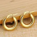 Pendientes Sra Acero chapado en Oro de 18k Aro