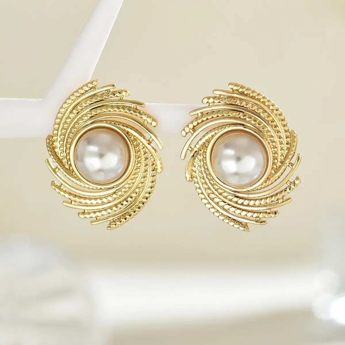 Pendientes acero chapado en Oro de 18k