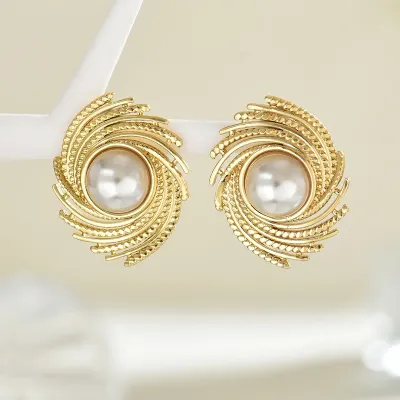 Pendientes acero chapado en Oro de 18k
