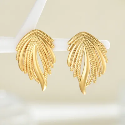 Pendientes acero chapado en Oro de 18k