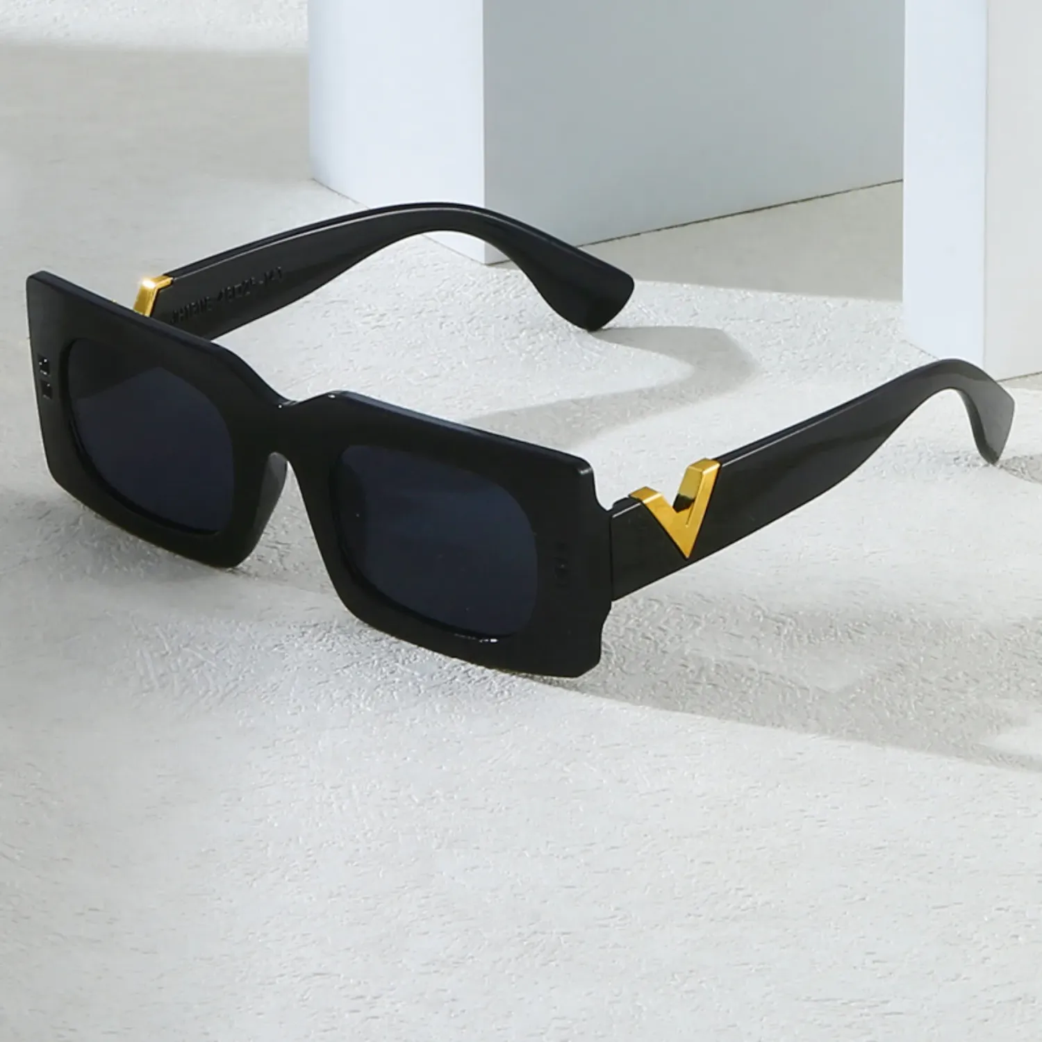 Gafas de sol señora cuadrada retro NEGRA