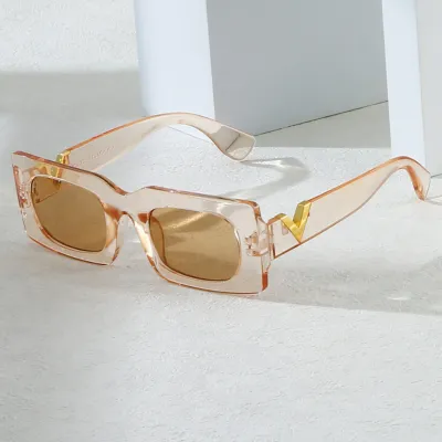 Gafas de sol señora cuadrada retro BEIGE