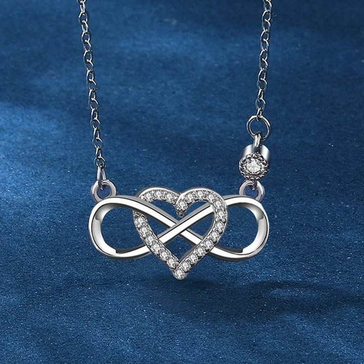 COLGANTE CORAZON INFINITO PLATA CON CIRCONAS