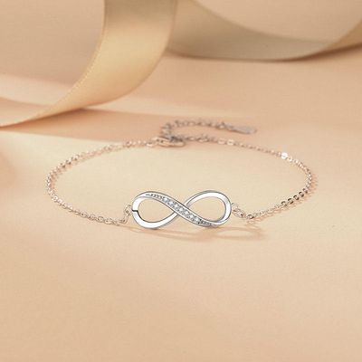 PULSERA PLATA INFINITO CON CIRCONAS