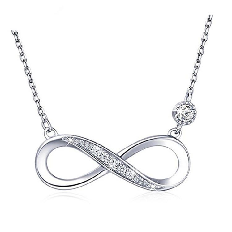 COLGANTE INFINITO PLATA CON CIRCONAS