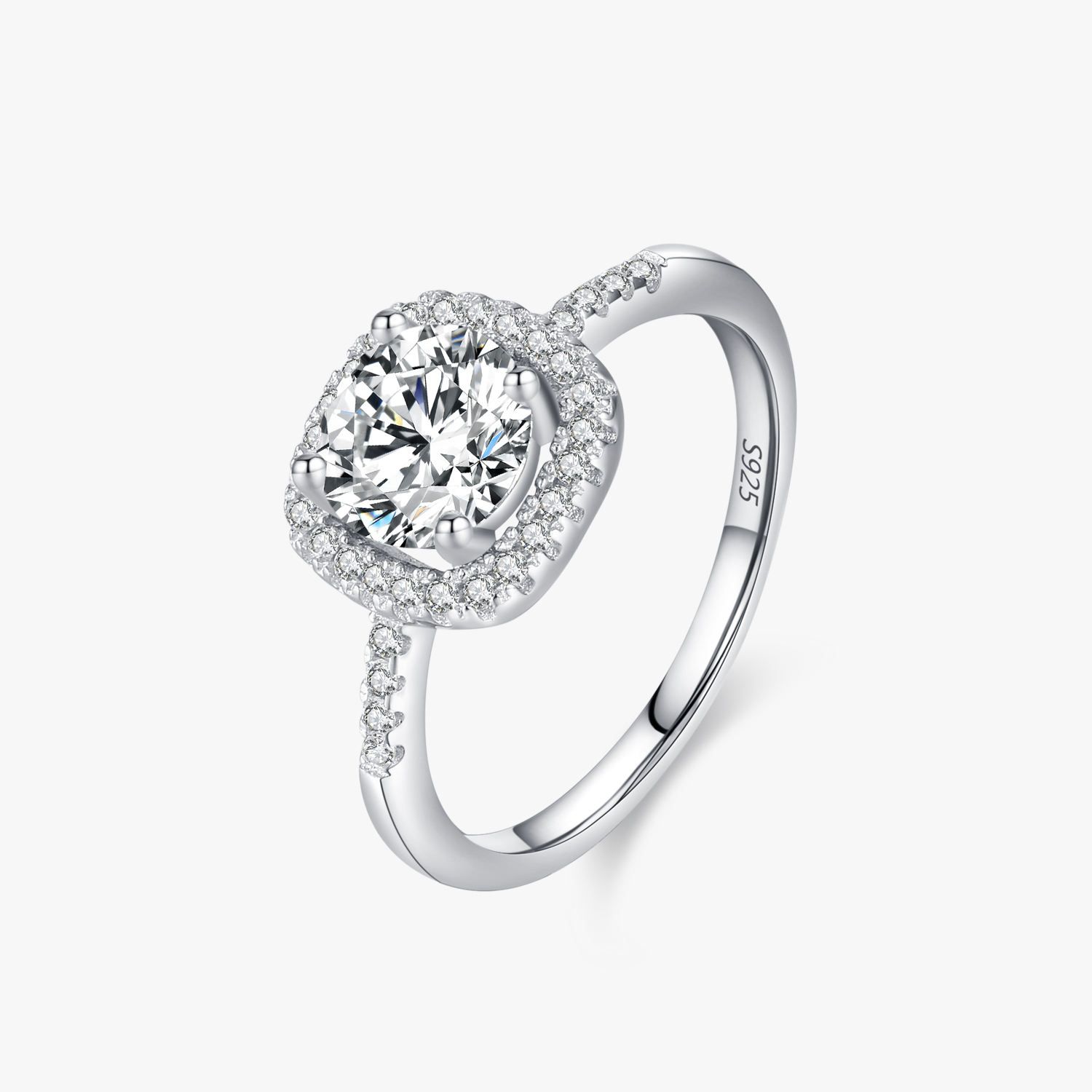 ANILLO SOLITARIO SRA CUADRADO PLATA