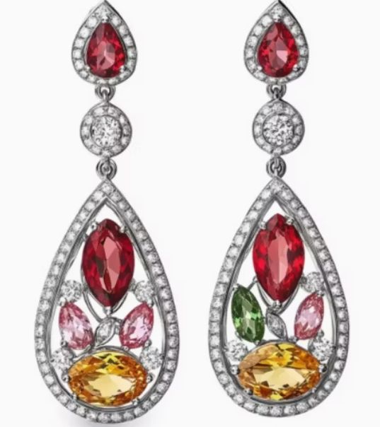 PENDIENTES PLATA LAGRIMA DE COLORES