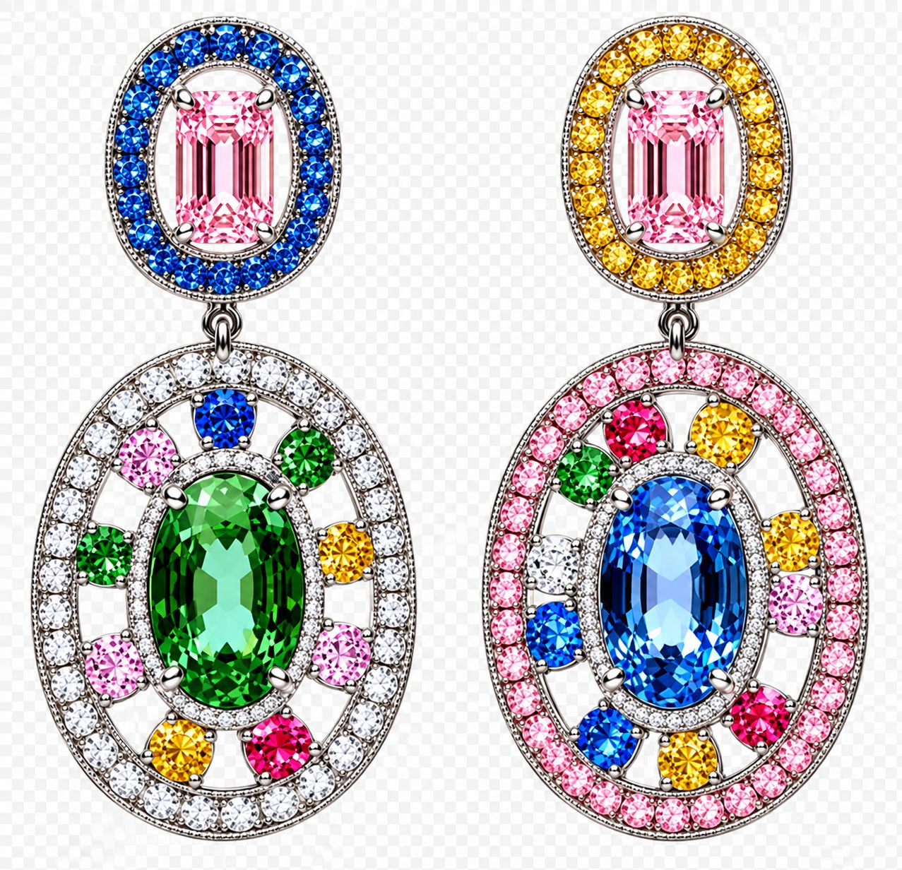PENDIENTES ARCOIRIS PIEDRAS PLATA