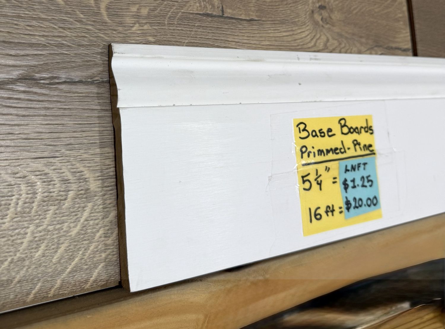5 1/4 Primmed Pine Base Boards - 16ft