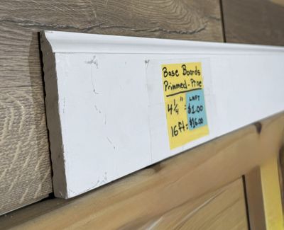 4 1/4 Primed Pine Base Boards - 16 ft