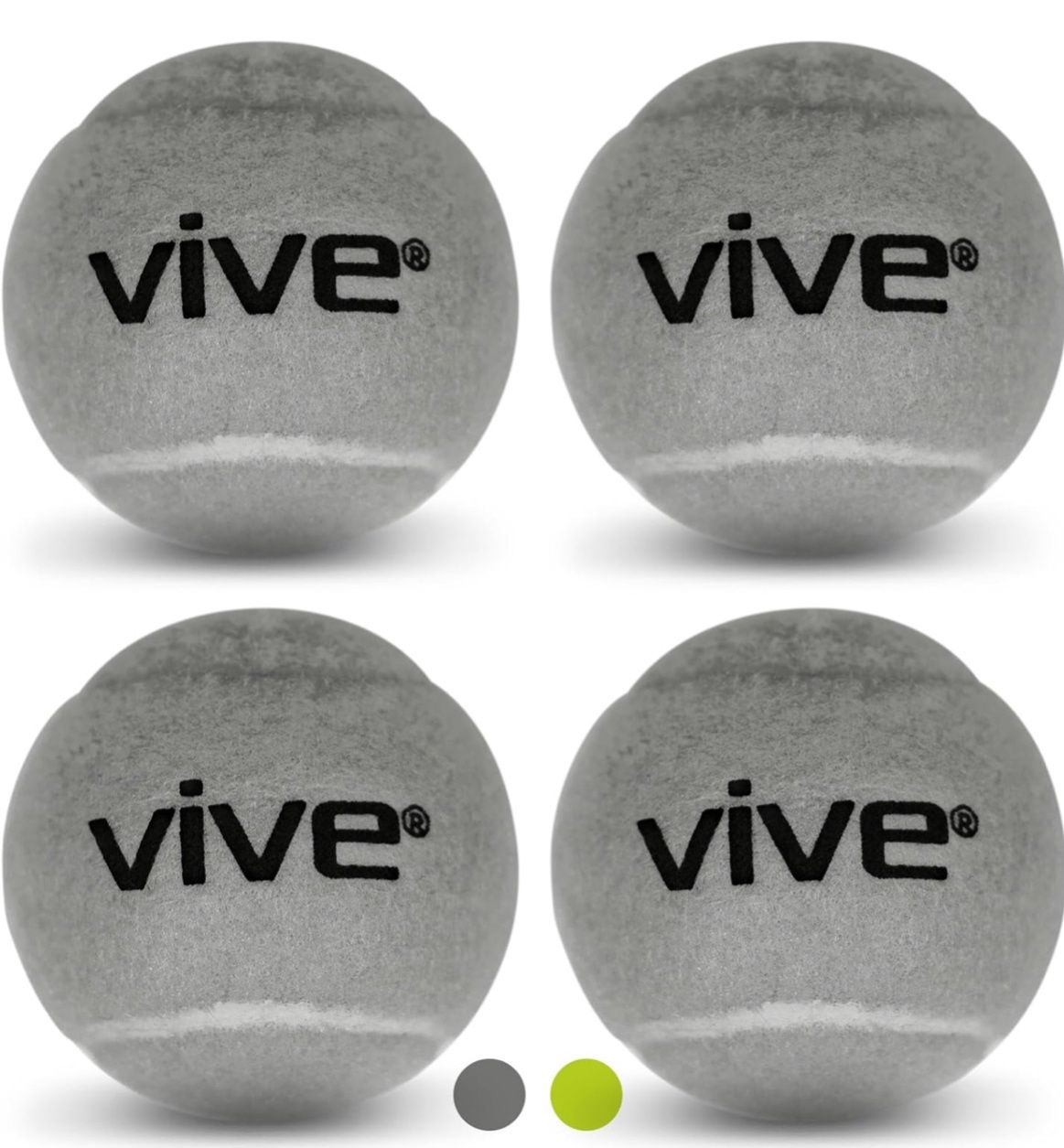 VIVE TENNIS BALL 4PK GRY
