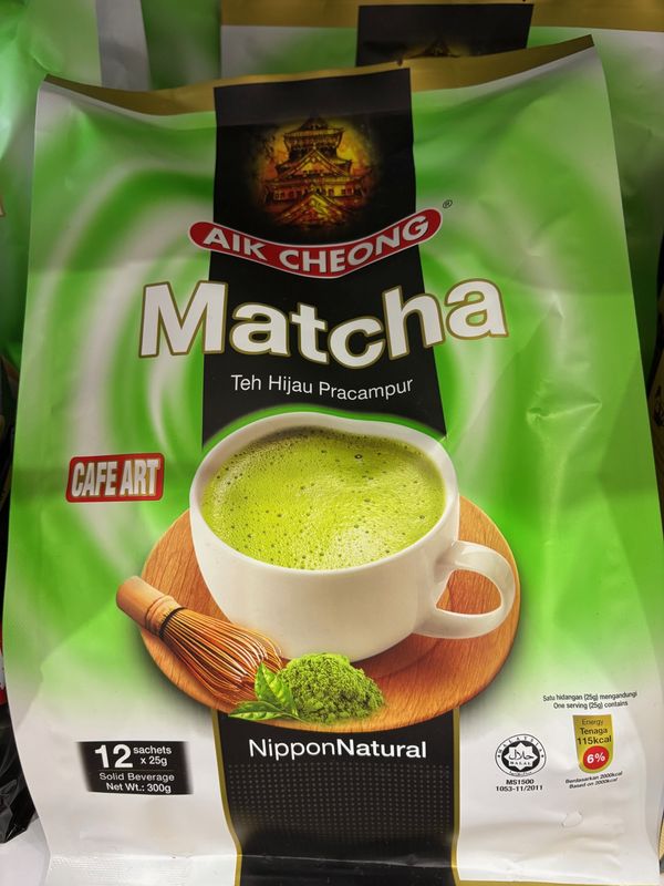 Aik Cheong Matcha Tea Powder 12 Sachets x25g (300g)