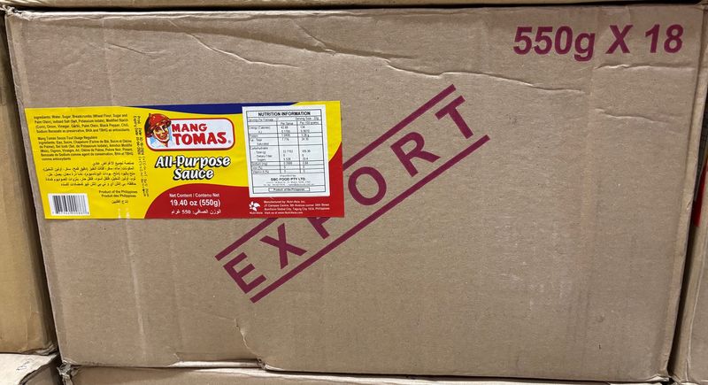 Mang Tomas Lechon Sauce All Purpose Sauce 550gx18 in a BOX