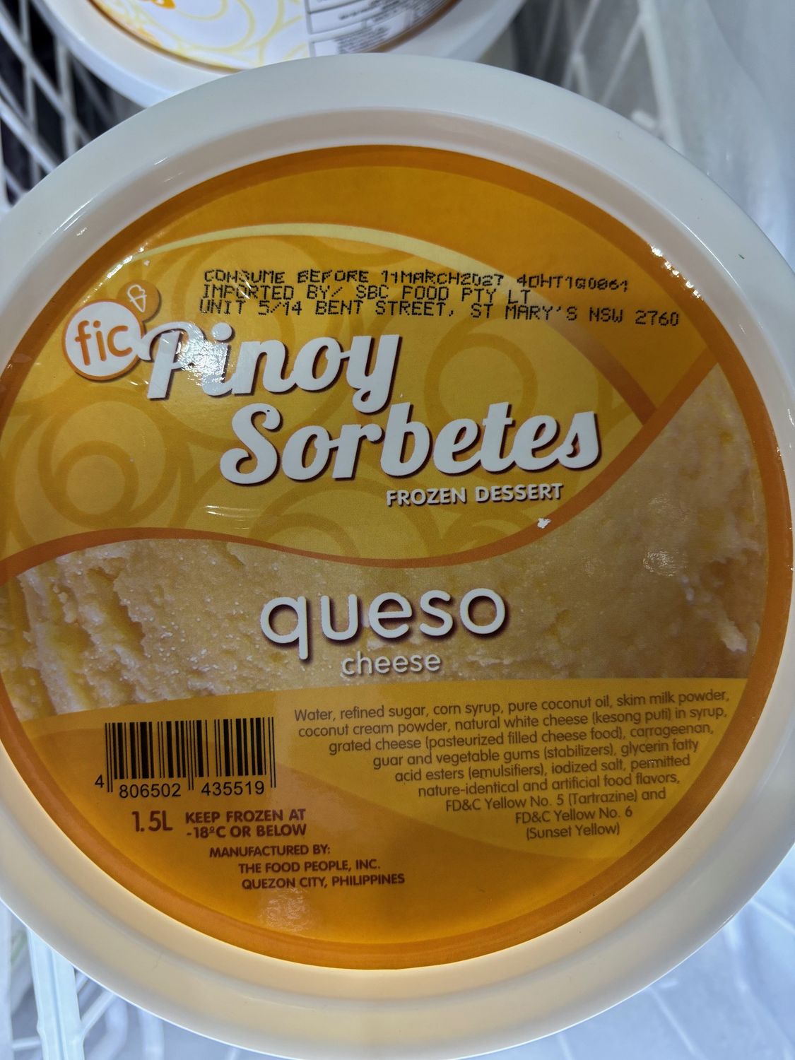 Pinoy Sorbetes Queso Ice Cream 1.5L