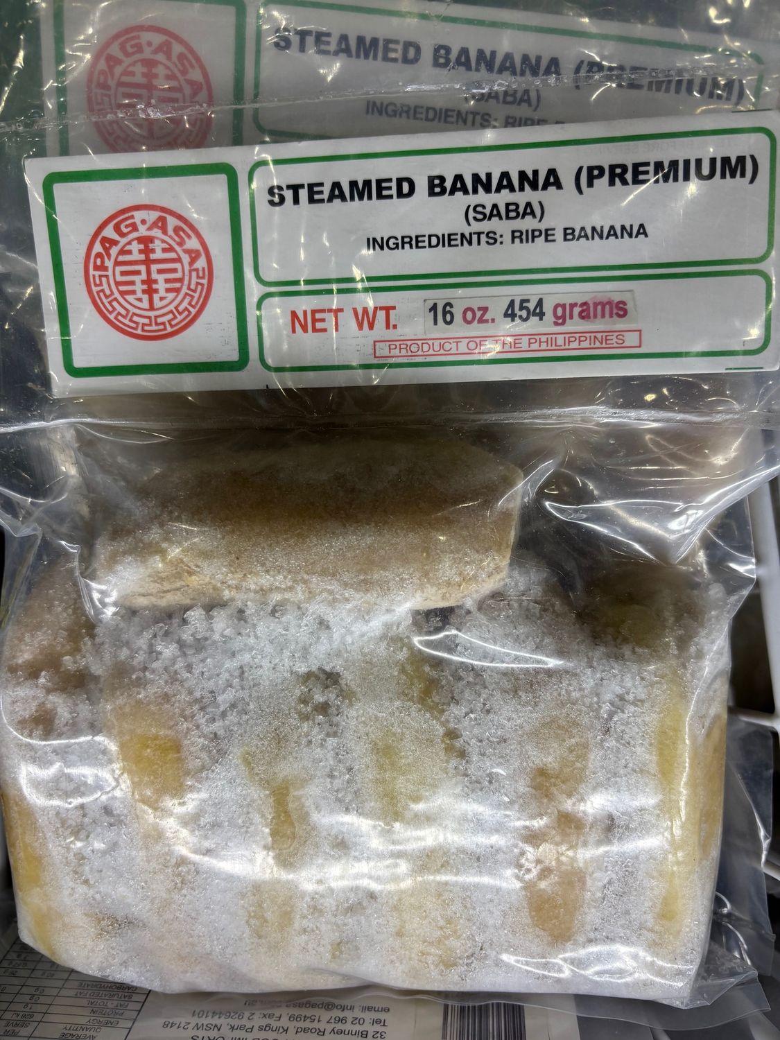 Pagasa Frozen Fruit Saba Steamed Banana 454g