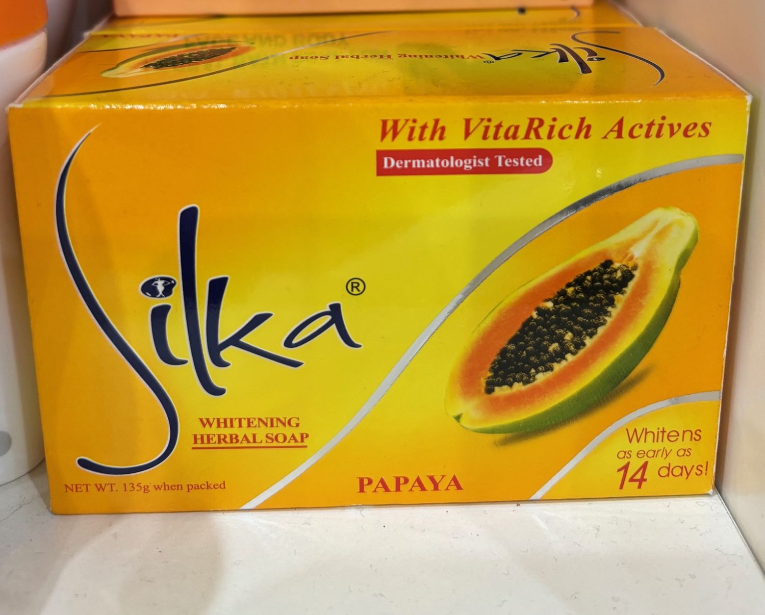 Silka Whitening Herbal Soap Papaya Orange 135g