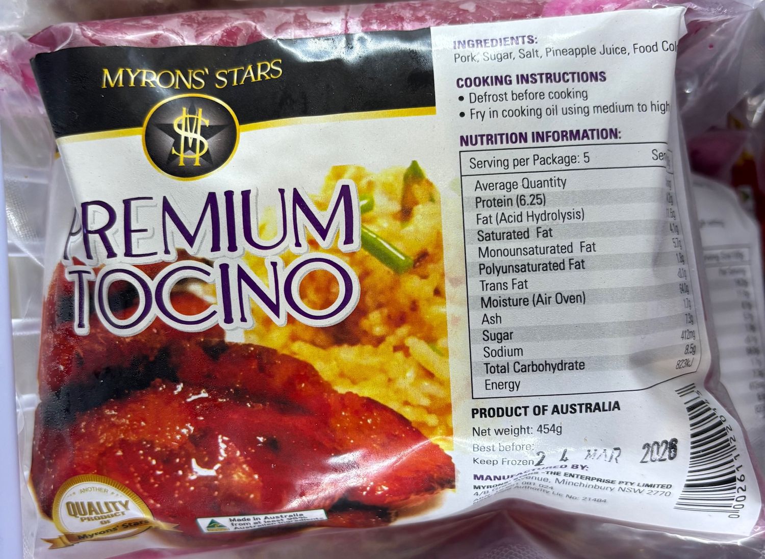 Myrons Stars Premium (Pork) Tocino 454g