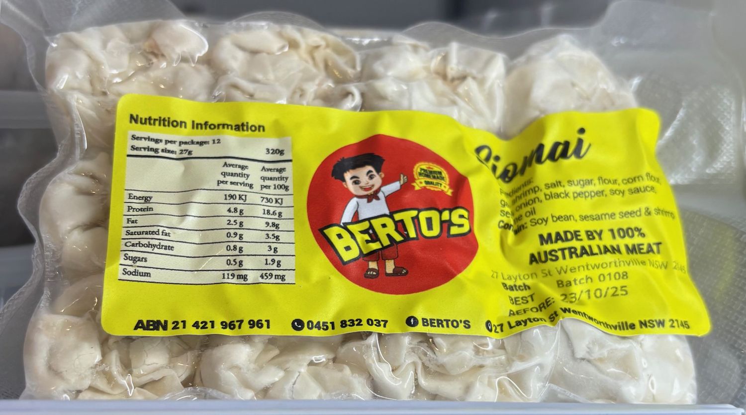 Berto&#39;s Siomai 320g