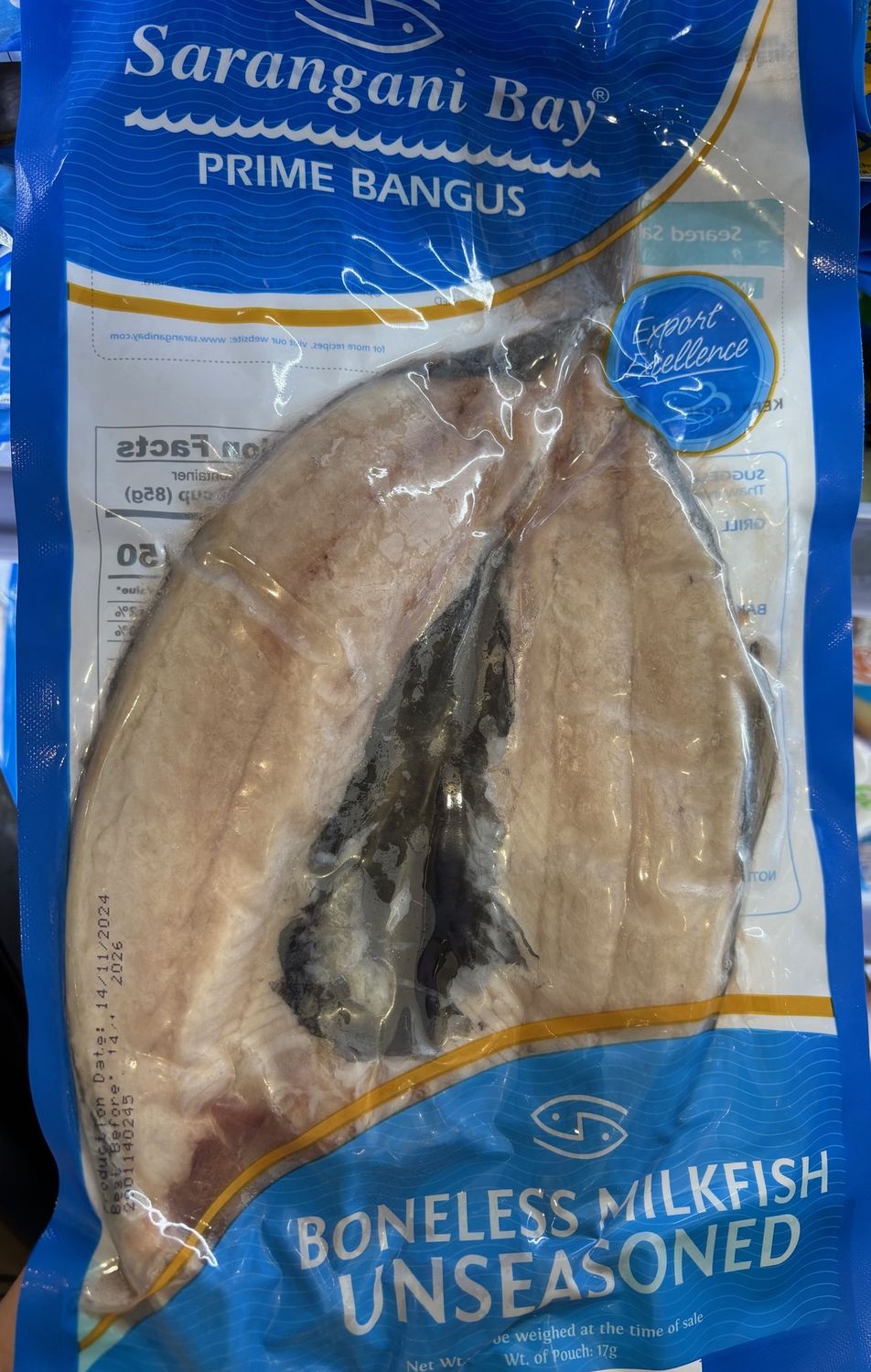 Sarangani Split Boneless Milkfish Unseasoned 340g