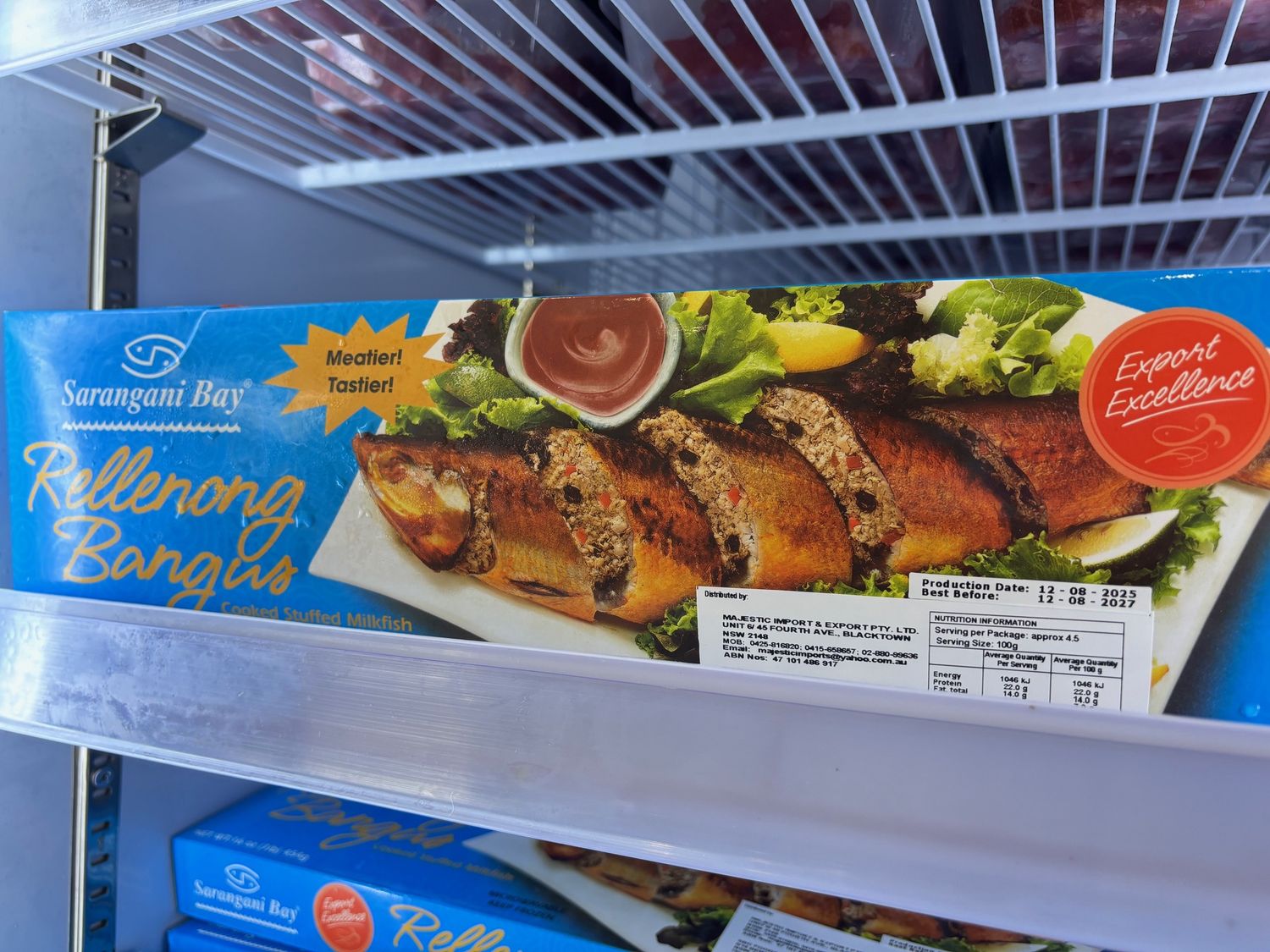 Sarangani Rellenong Bangus Frozen Cooked Stuffed Milkfish 454g