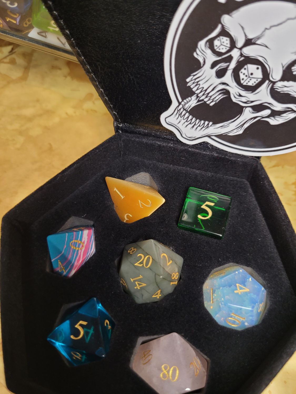 Random Stone or Glass Dice Set