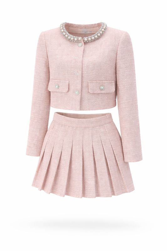 Blush Pearl Tweed Set