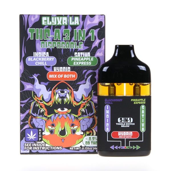 Elyxr LA THC-A 3-in-1 Blackberry Chill (Indica) &amp; Pineapple Express (Sativa) Disposable