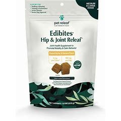 Pet Releaf Medium To Large Dogs Hip &amp; Joint Relief Peanut Butter &amp; Banana Flavor