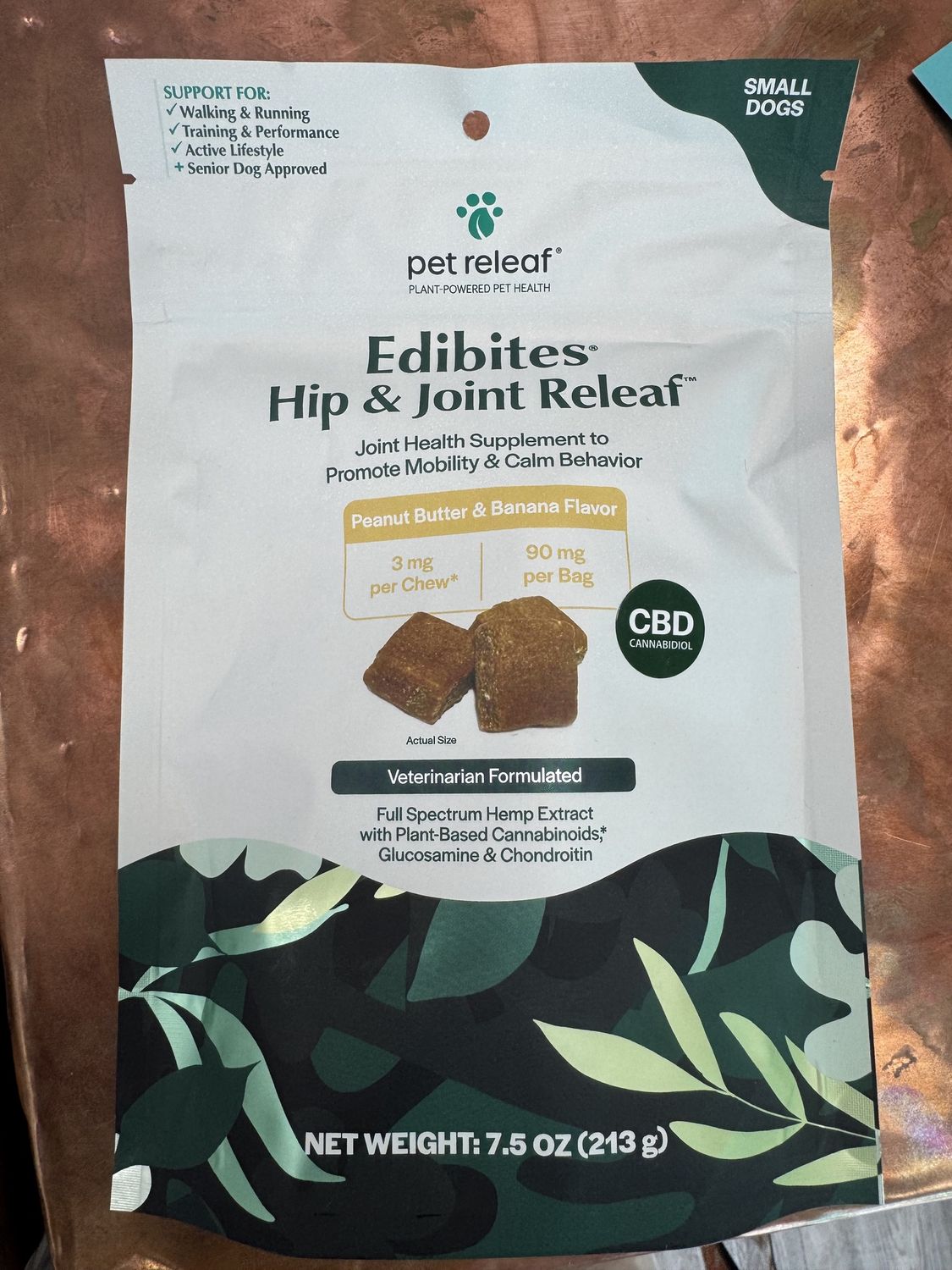 Pet Releaf Small Dogs Hip and Joint Relief- Peanut Butter And Banana Flavor
