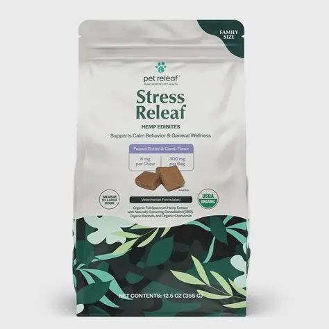 Pet Releaf Stress Relief Peanut Butter And Carob Flavor Family Size